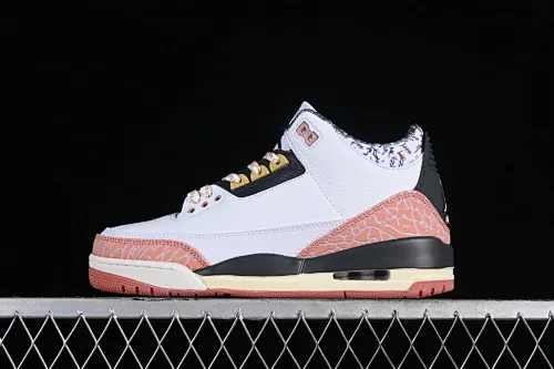 All categories Air Jordan Jordan series basketball shoes Air Jordan 3 cost-effective version Air Jordan 3 GS "Red Stardust" AJ3 Joe 3 new white pink flower 441140-100